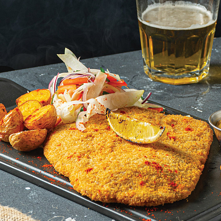 Свиной шницель с фенхелем и абрикосовой горчицей